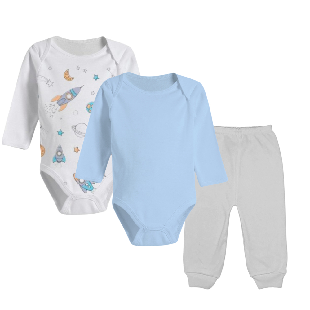 Kit Body Bebê 3 Peças Para Bebê Conjunto de Bebê 100% Algodão