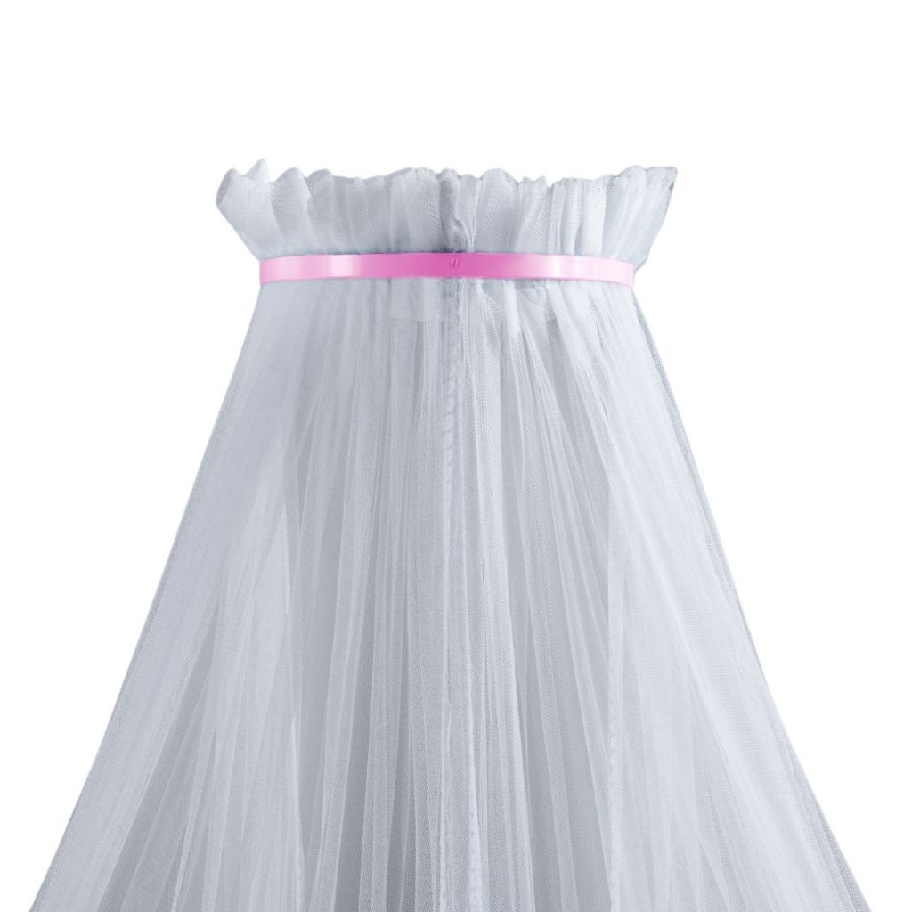 Kit Dossel Mosquiteiro Parede Quarto Bebe Infantil Menina Filo Tule Berço Americano Nacional Rosa