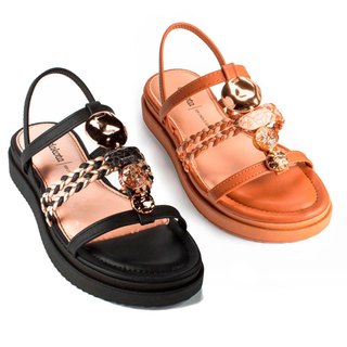 Sandalia Feminina Flat Pedraria Dakota Y7635 em Oferta na Shopee