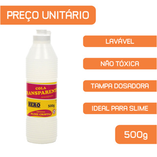 Cola Transparente Artesanato 500g - Marca Hero - Ideal para Slime Clear em Oferta na Shopee