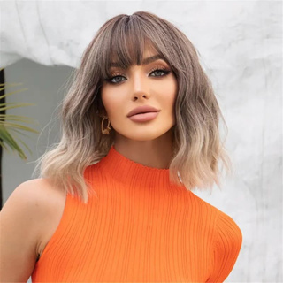 Peruca Orgânica Ondulada Com Franja Fibra Premium Lindíssima Top Hair MILA em Oferta na Shopee