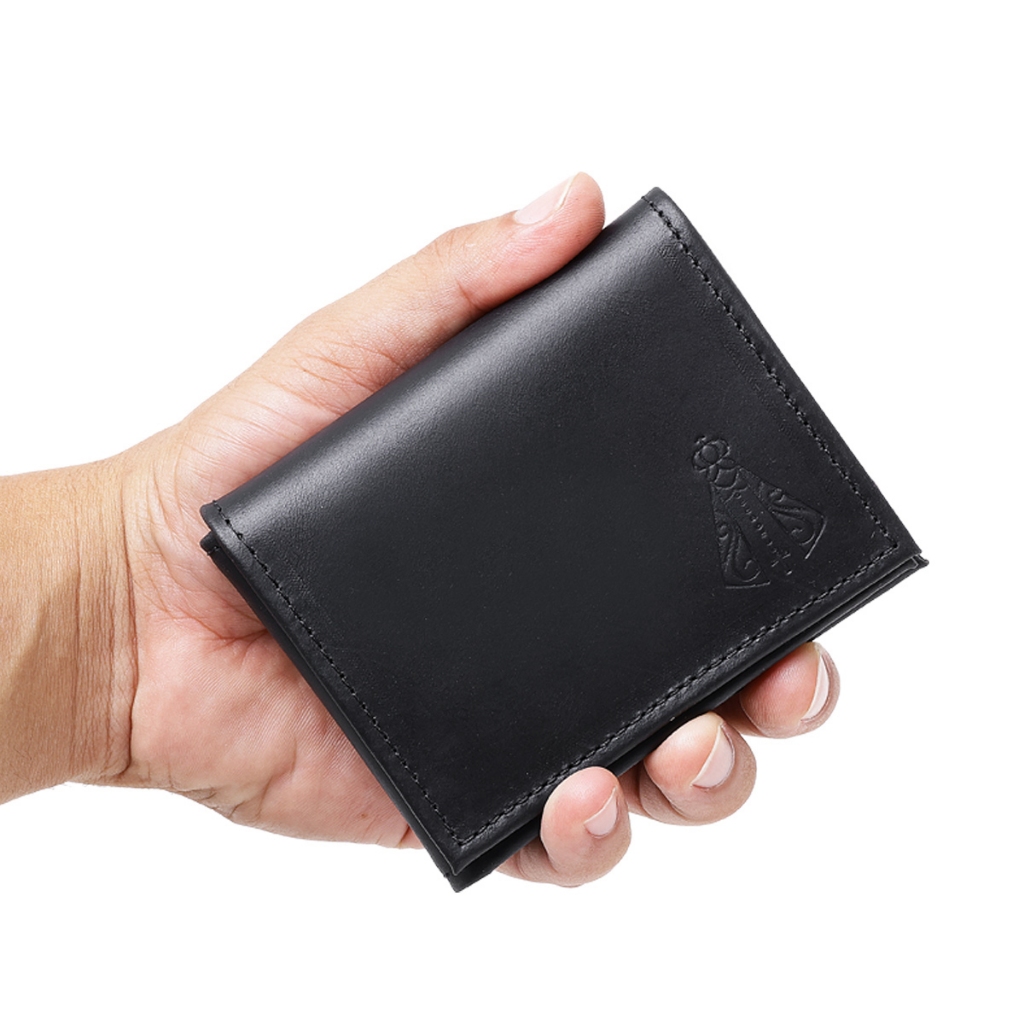 CARTEIRA MASCULINA NOSSA SENHORA EM COURO LEGITO PORTA CARTAO