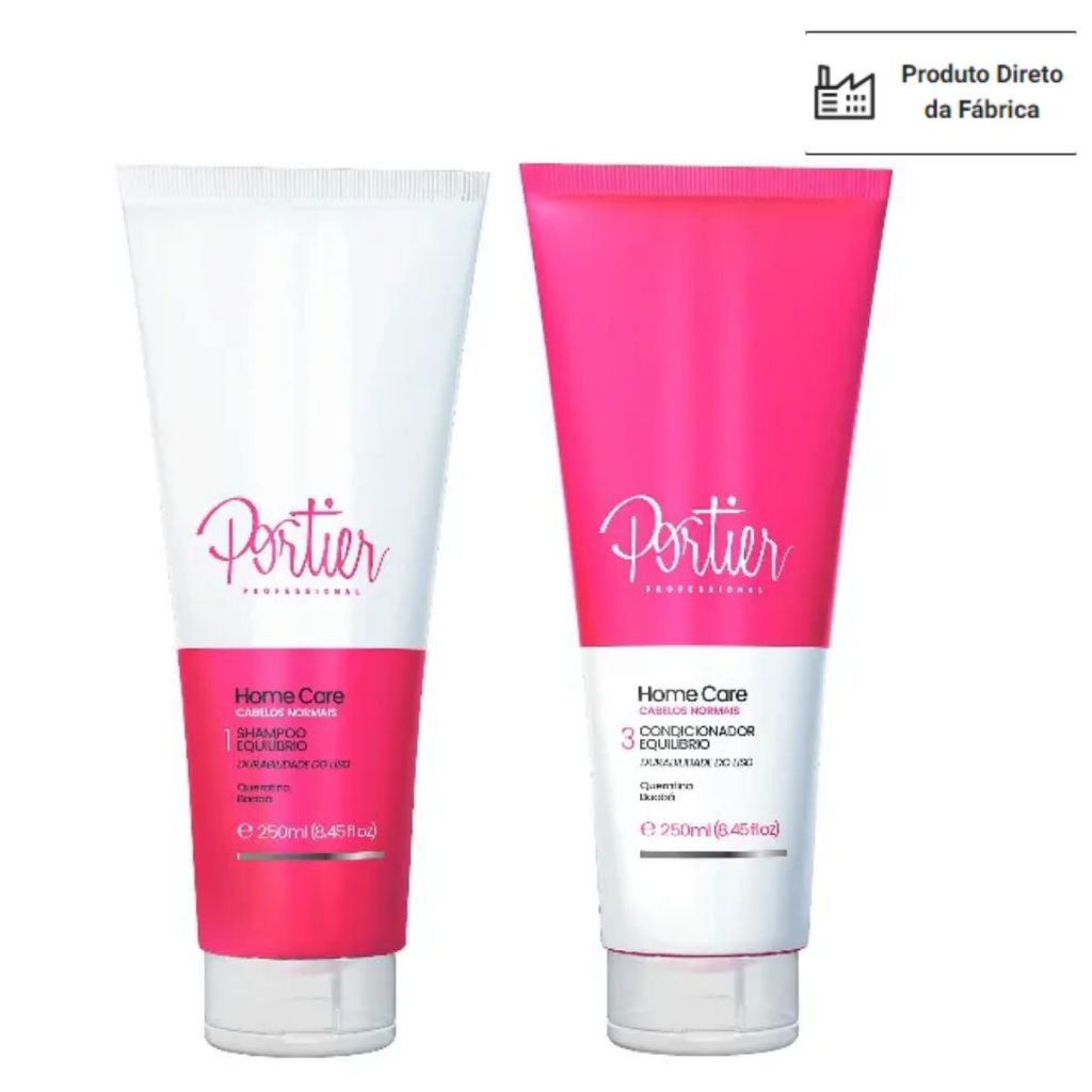 Portier - Kit Home Care para Cabelos Normais 2 Produtos (Sha e Cond) 250ml