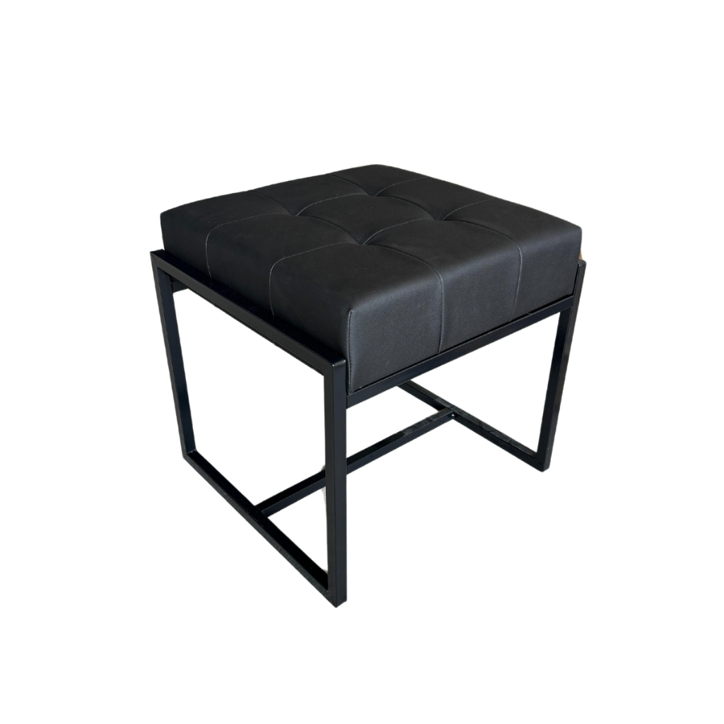 Puff Banqueta Quadrado Capitone Macio Couro Preto Impermeavel Conforto 49cm em Oferta na Shopee
