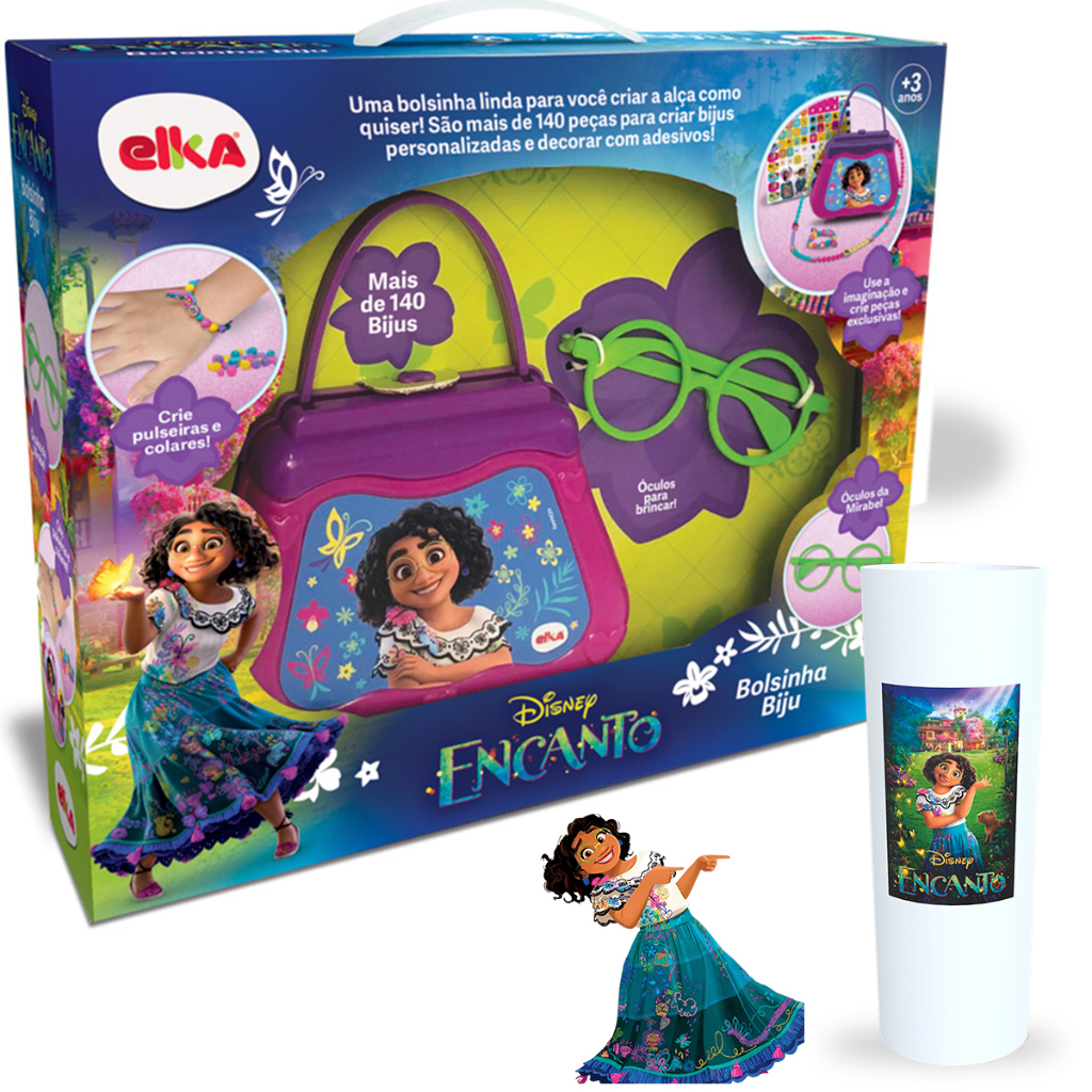 Bolsinha Infantil Encanto Kit Biju 140 Peças Série Brinquedos de Menina Elka