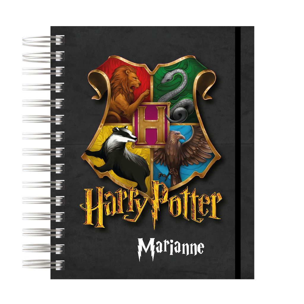 Caderno de Anotações Harry Potter Personalizado c/ Nome - Várias Capas A5