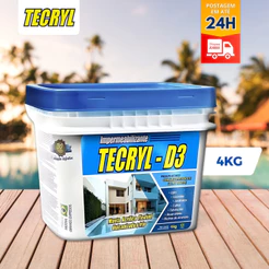 Impermeabilizante Acrílico Manta Liquida Telhados Banheiros Tecryl D3 Branco 4kg