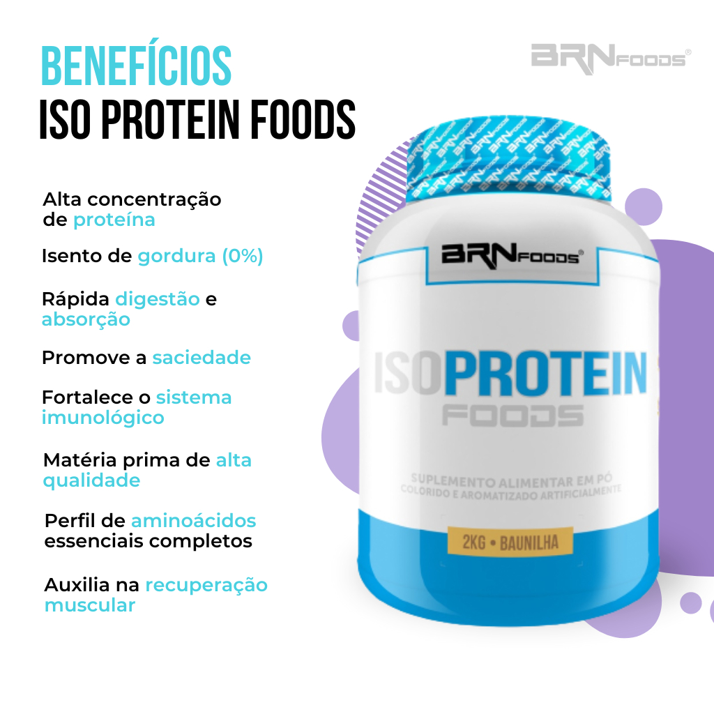 Detalhes do Kit Whey Protein Iso Protein Foods 900g + Creatina Premium 300g - BRNFOODS