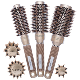 3 Escovas De Cabelo Profissional Vazada Cerda Javali Cabelo em Oferta na Shopee