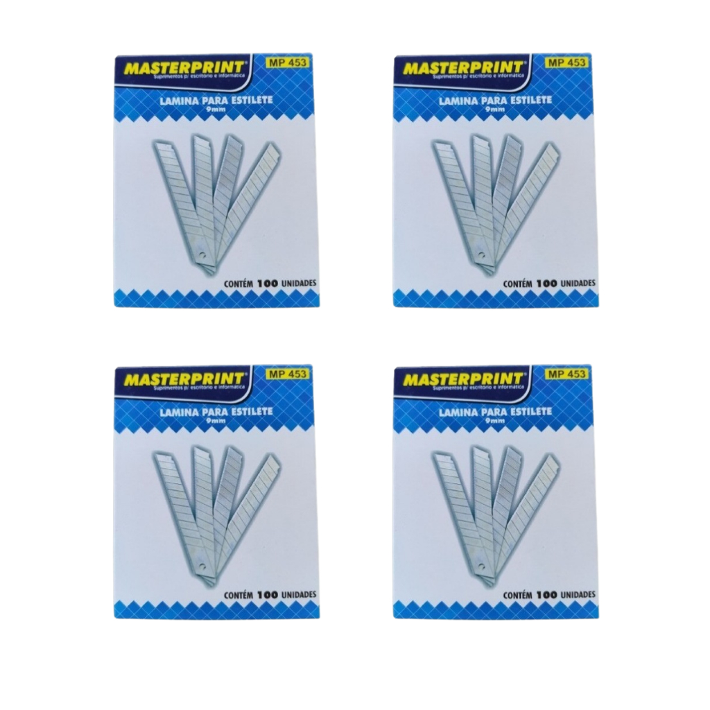 400 Peças Lâmina Estilete 9mm Masterprint Premium