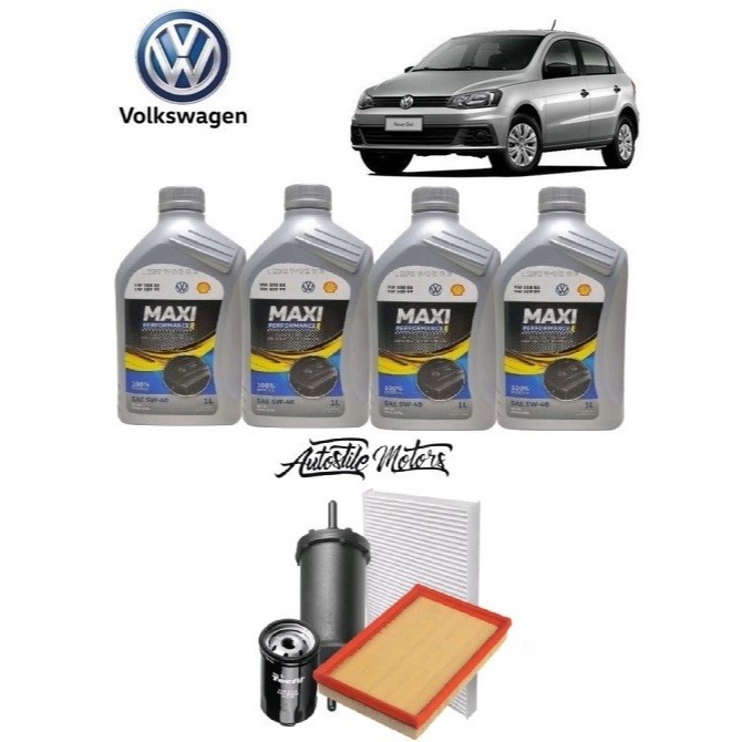 Kit Revisão Gol G5 Voyage 2008/2015 5W40 Sintético Volkswagen Todos os Filtros