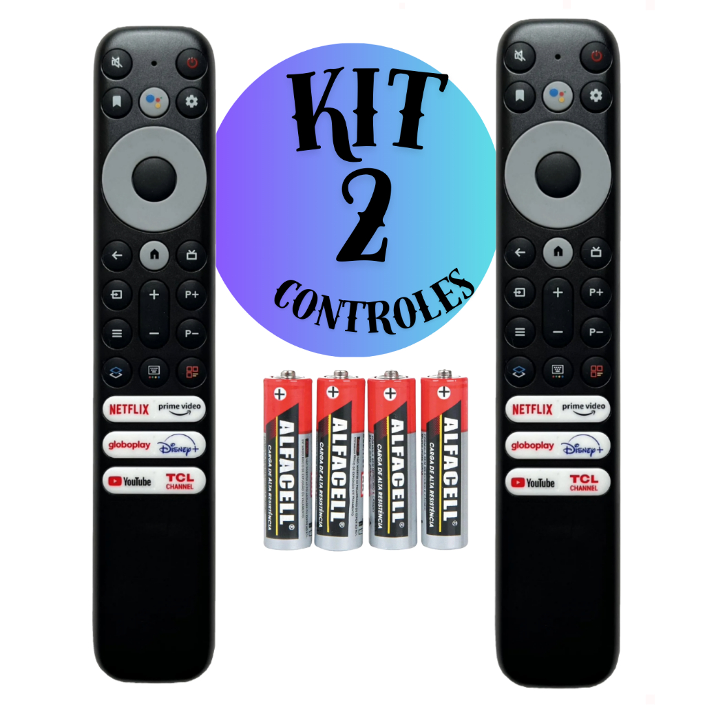 KIT 2 Controle TCL Smart 4K: Fácil Acesso a Netflix e YouTube em Oferta na Shopee