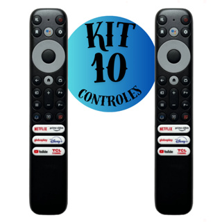 KIT 10 Controle Remoto TCL 4K: Acesso Direto a Netflix e YouTube em Oferta na Shopee