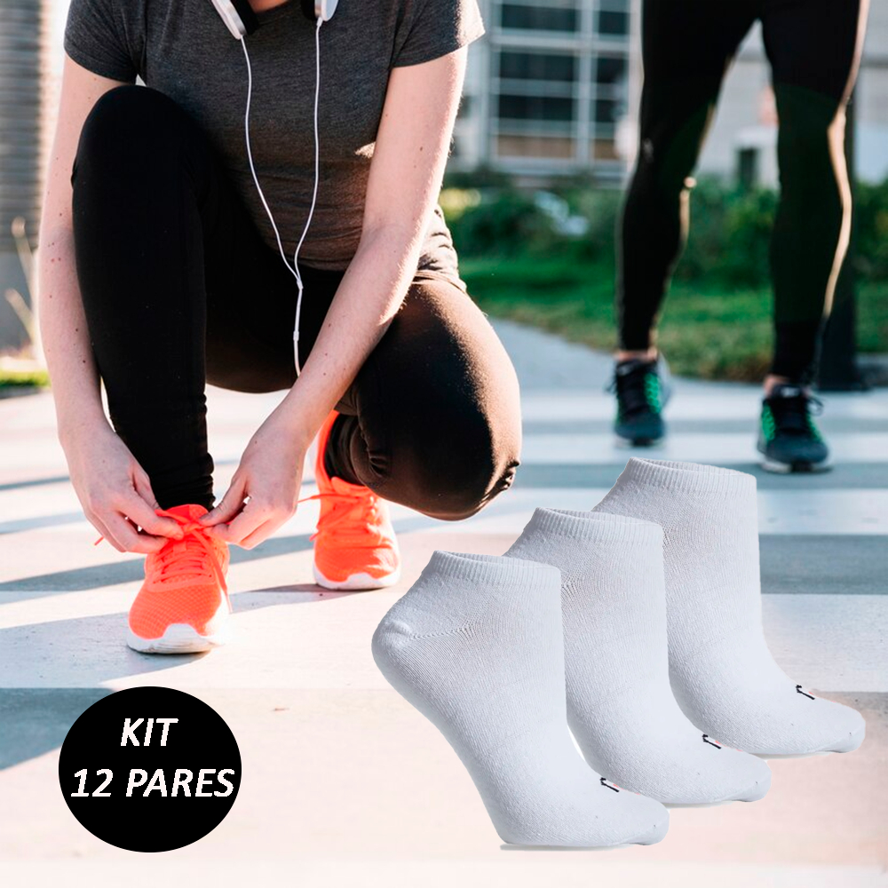 Kit 12 Pares De Meias Invisível Altomax Básicas Esportivas Sapatilha com calcanhar original Adulto
