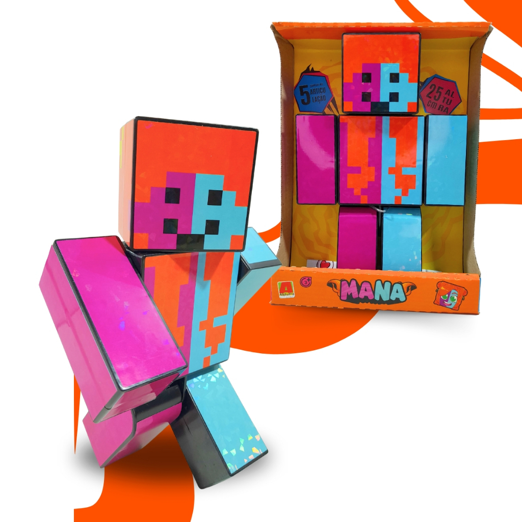 Boneca Minecraft Mana Craft Youtuber Gamer 25cm Articulada