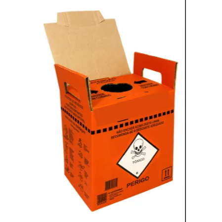 Coletor Perf. Cort. Residuos  Químicos - 7L Laranja Descarpack