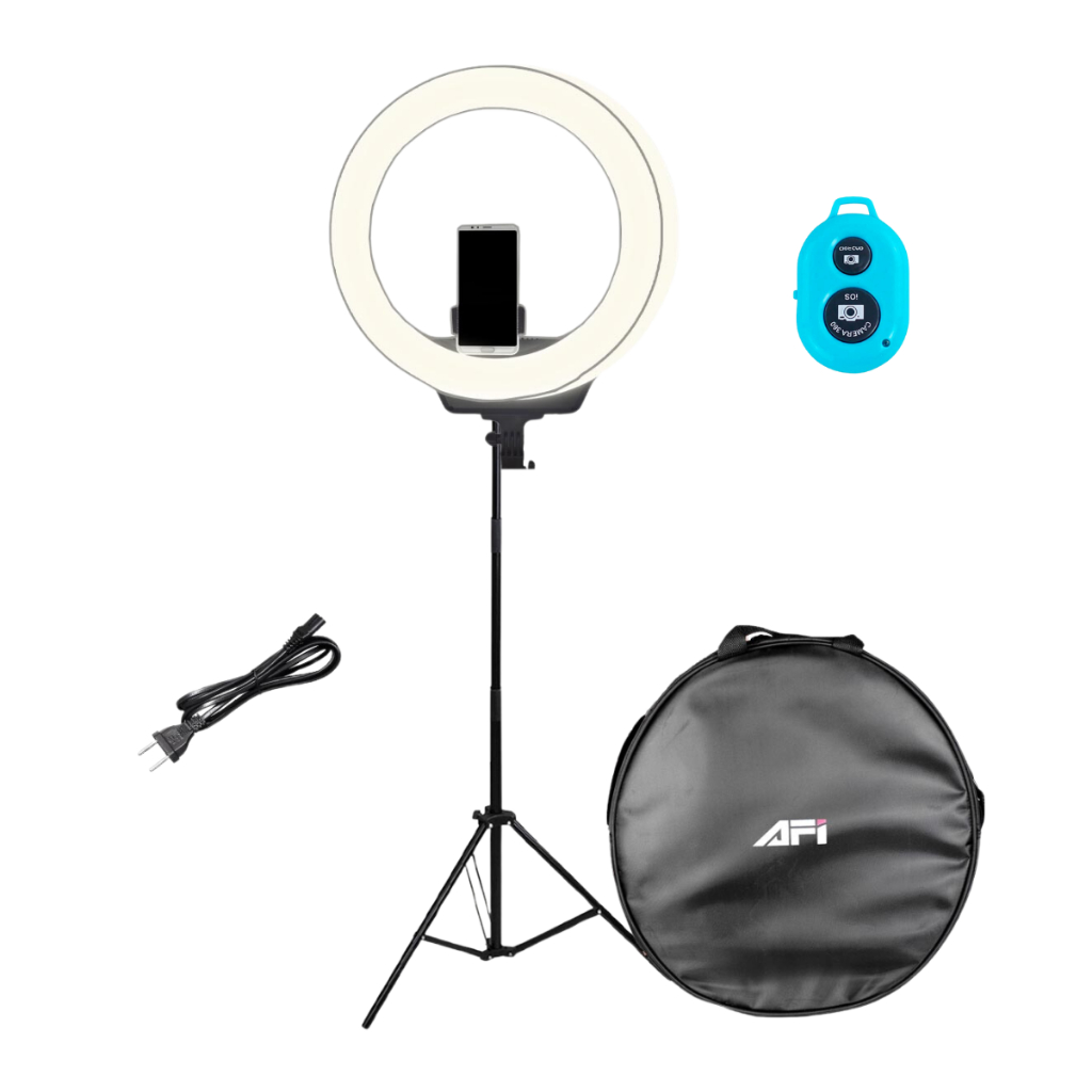 Ring Light LED Iluminador 48cm AFI - R219 Tripé 2m e Controle Disparador