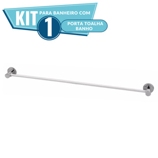 Suporte Porta Toalha de Banho, Bnheiro, Parede Stander Reto Aço Inox PROMOÇÃO em Oferta na Shopee