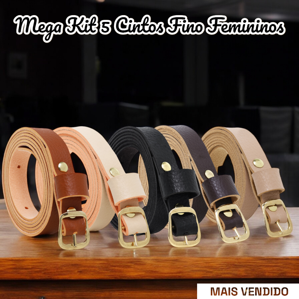 Hiper Kit 5 Cinto Fino feminino basico