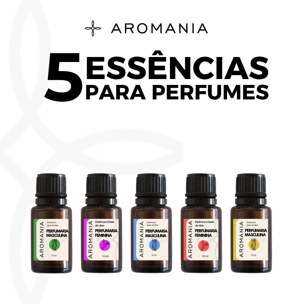 Kit 05 Essências Premium Perfumaria Importada 10ml - A Base de Óleo