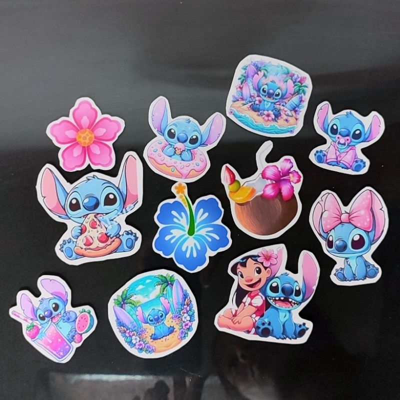Adesivos Stitch 9 Unidades Lilo & Stitch Disney Caderno Filme Desenho Infantil enfeite