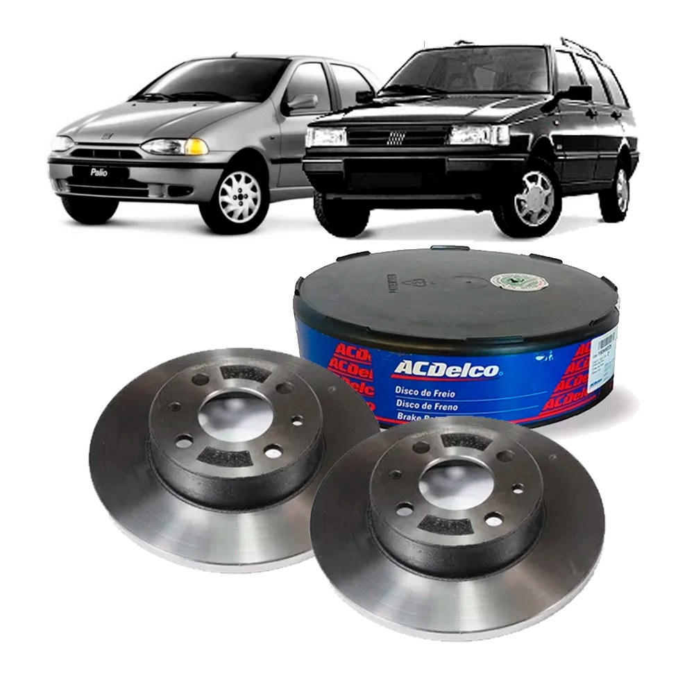 Par de Disco de Freio Dianteiro Sólido 240mm Fiat Uno Palio 1996/2003 19349180 ACDelco em Oferta na Shopee