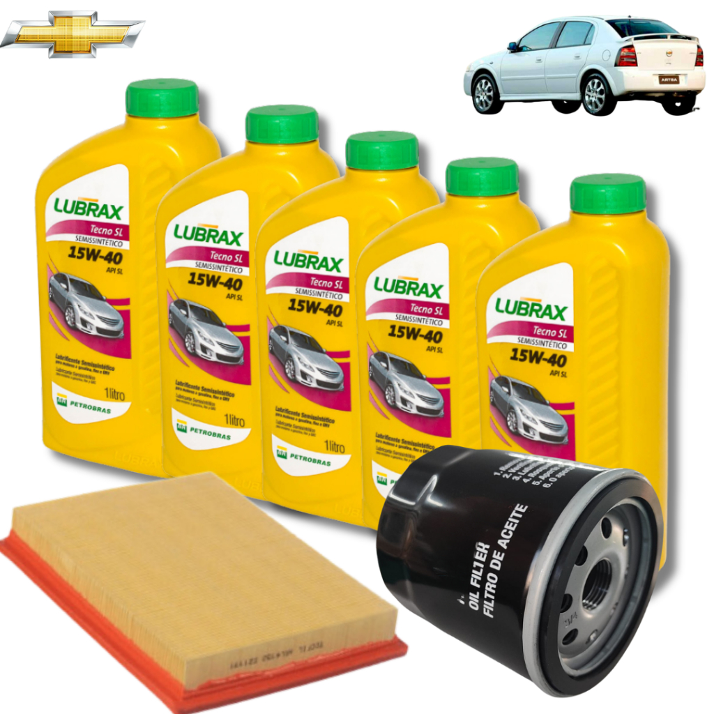 KIT TROCA DE ÓLEO 15W40 LUBRAX + FILTROS GM (ASTRA 2.0 2005)