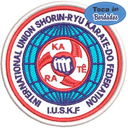 Patch Bordado International Union Shorin-Ryu Karate-do Federation 8,5x8,5 cm Cód.4126