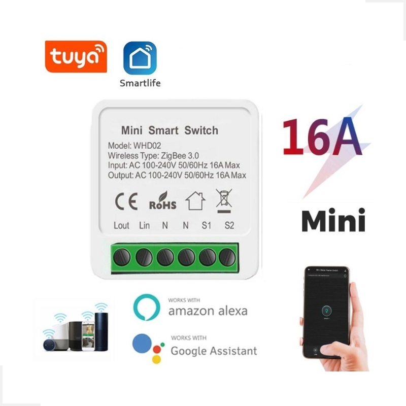 Interruptor Inteligente WiFi Alexa Mini Smart Switch Sem Fio Interruptor de Luz Luxo Moderno