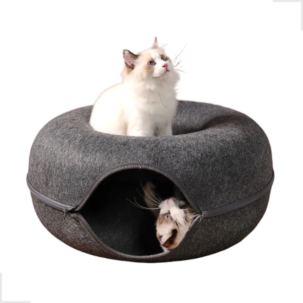 Cama Casinha Túnel de Feltro 60 x 60cm  Rosquinha Toca para Gatos Cães em Oferta na Shopee