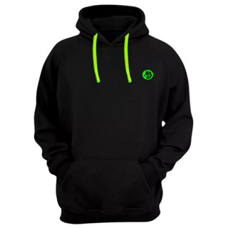 Moletom Unissex Flanelado Blusa de Frio Premium Estampa Lobo Verde Cordão Neon em Oferta na Shopee