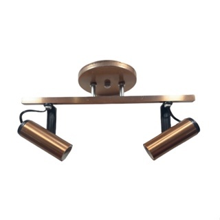 Kit 3 un Trilhos com 2 Spots cobre + 2un Spot Duplo Tubinho cobre ( canopla cobre)