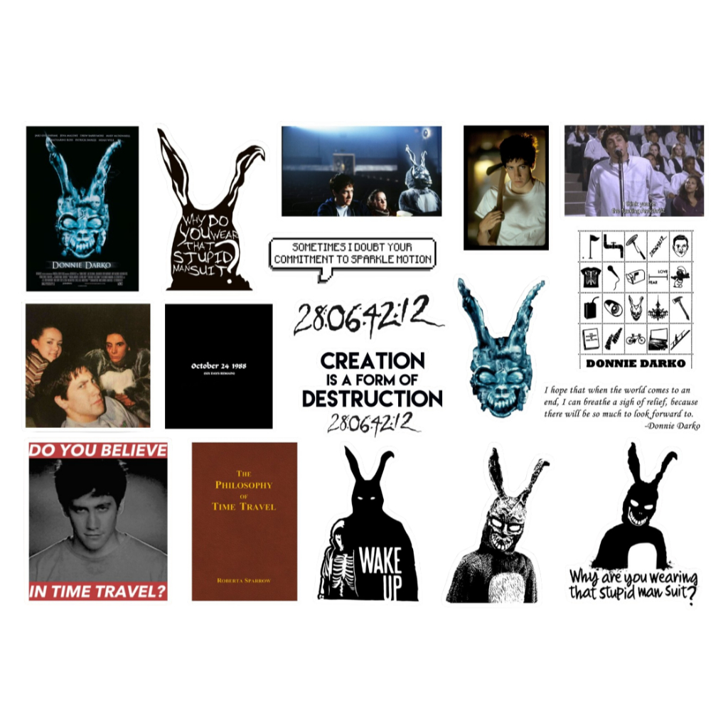 DONNIE DARKO - CARTELA DE ADESIVOS (sem recorte, com recorte ou a prova d'água) - A5