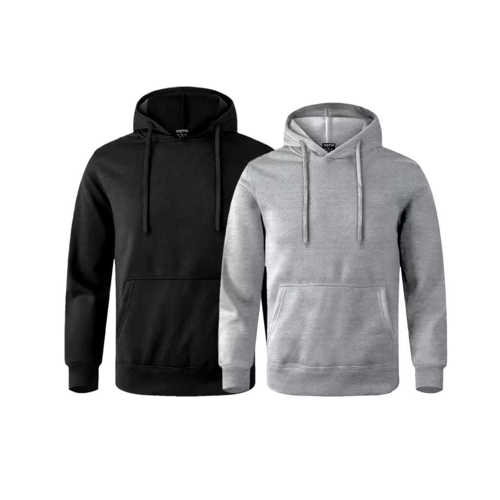 Kit 2 Moletom Com Capuz e Bolso Canguru Blusa Flanelado Sem Estampa Liso Unissex em Oferta na Shopee