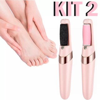 Kit 2 Máquina Elétrica Pedicure - Esfoliação Removedor de Calos Pedicure Portátil
