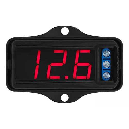 Voltímetro Digital Vtr1000 Led Vermelho Medidor De Bateria Protege Som Automotivo Taramps