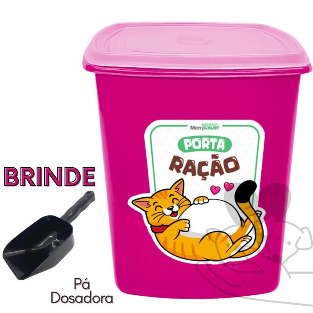 Pote Porta Ração e Grãos 6 Litros Dispenser Vedacão Completa + Pá Dosadora Promoção Envio Imediato