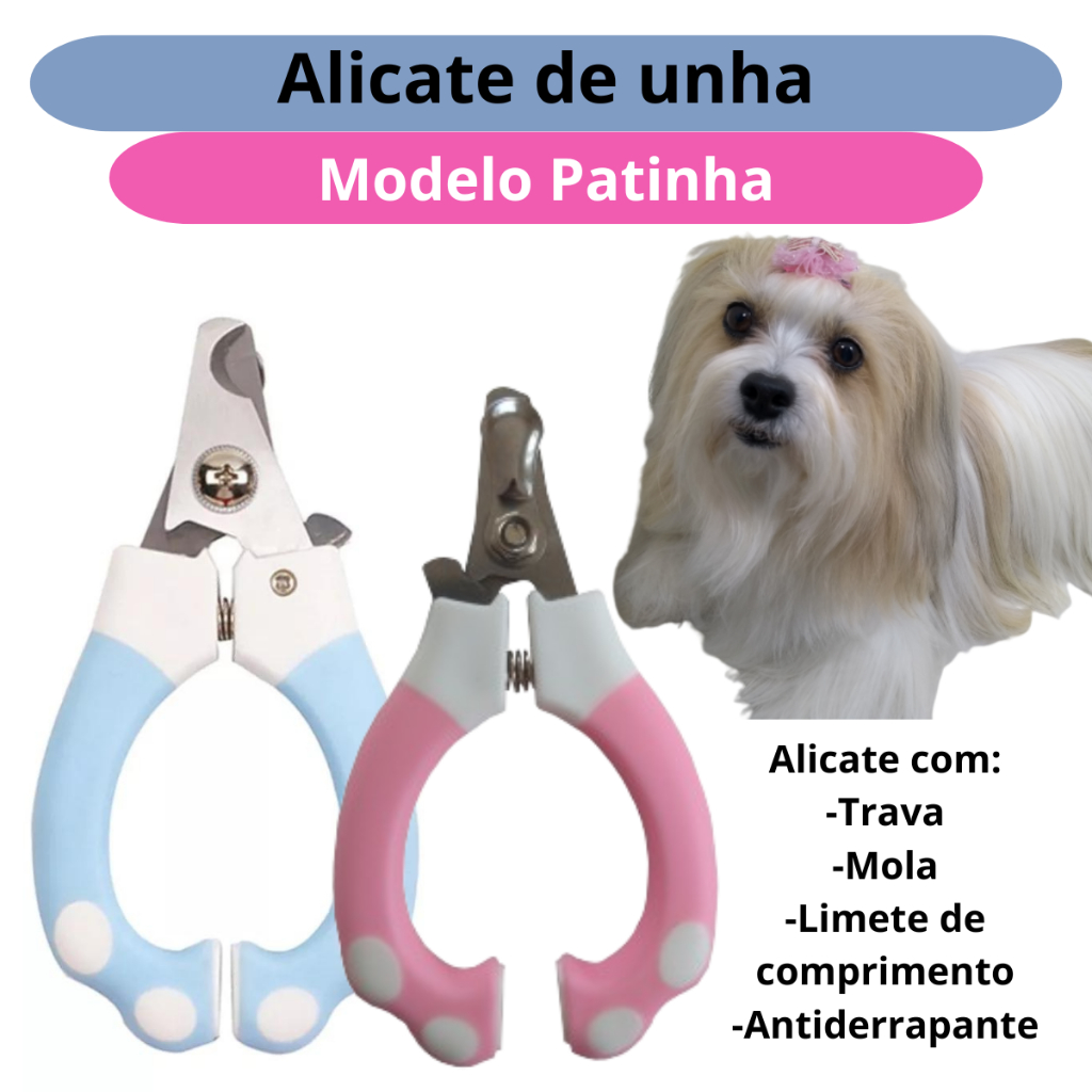 Alicate Cortador de Unha Pet para Cachorro Gato Patinha Higiene Banho e Tosa Pet Shop