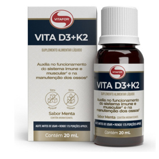 Vitamina D3 + K2 Liquida 20ml Original Vitafor em Oferta na Shopee