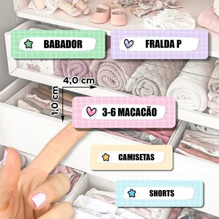 Etiquetas para Organizar Gavetas Quarto do Bebê