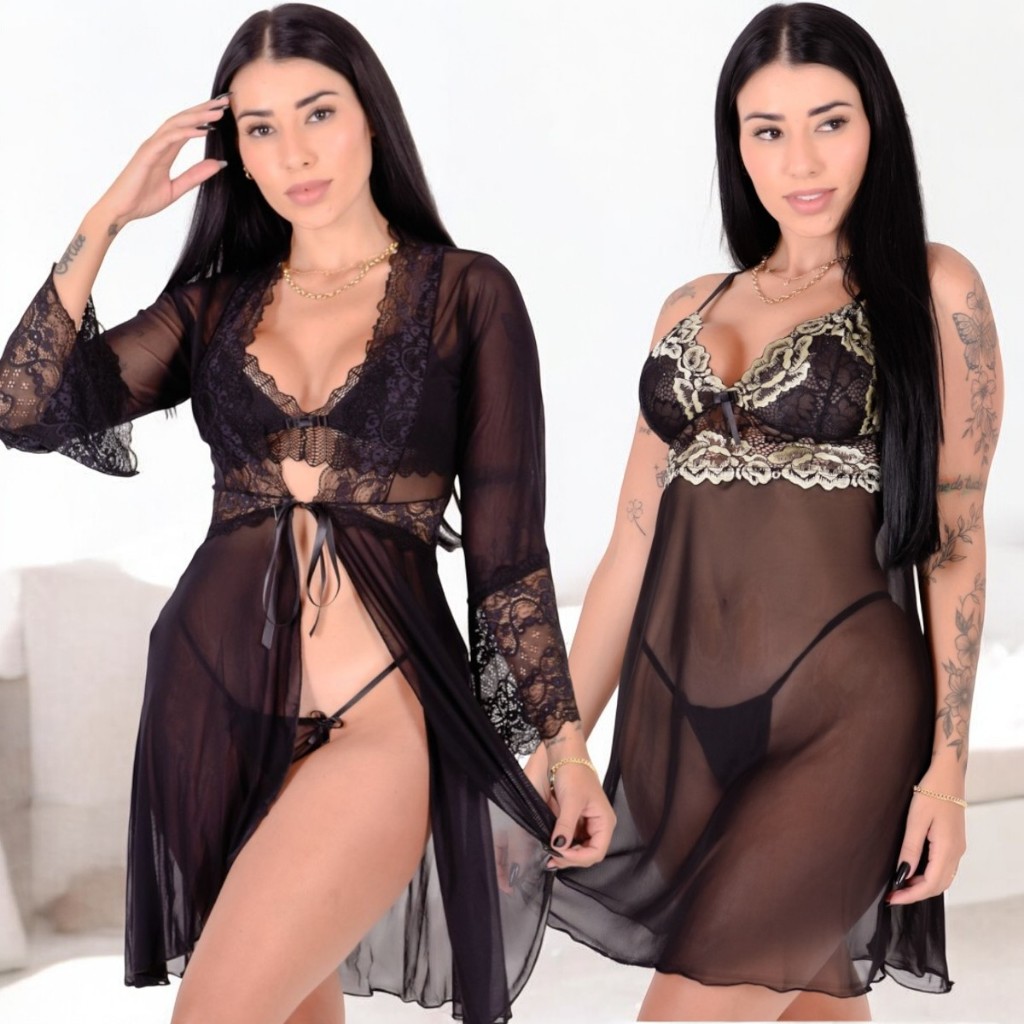 Camisola de Tule Preta - Comprar com Melhor Preço em Lingerie e Roupa Íntima