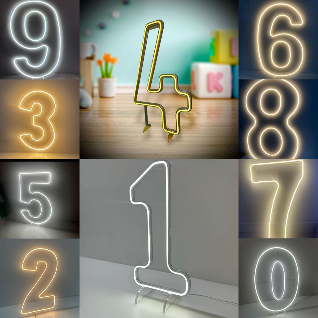 Painel Luminoso Led Neon Números p/ Decoração Festas 110/220v em Oferta na Shopee