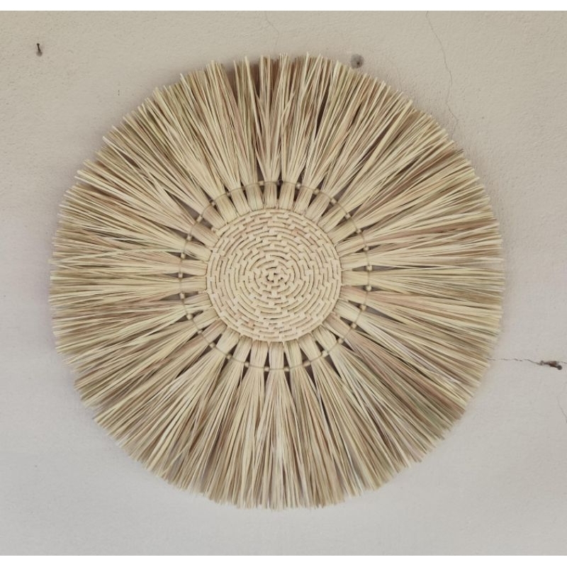 Imagem Mandala Decorativa 50cm em Palha da Carnaúba – Feita à Mão - Boho Chic