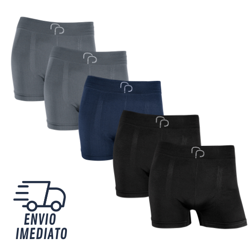 Kit Com 5 Cuecas Box Masculino Rafa Parize - Cueca Boxer Masculina Adulto Lisa Sem Estampa em Oferta na Shopee