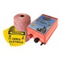 Kit cerca PET - 01 Eetrificador PET 220V+ 100m Fio eletroplastico BR + 30 Roldana RMPT + 01 Placa de cerca