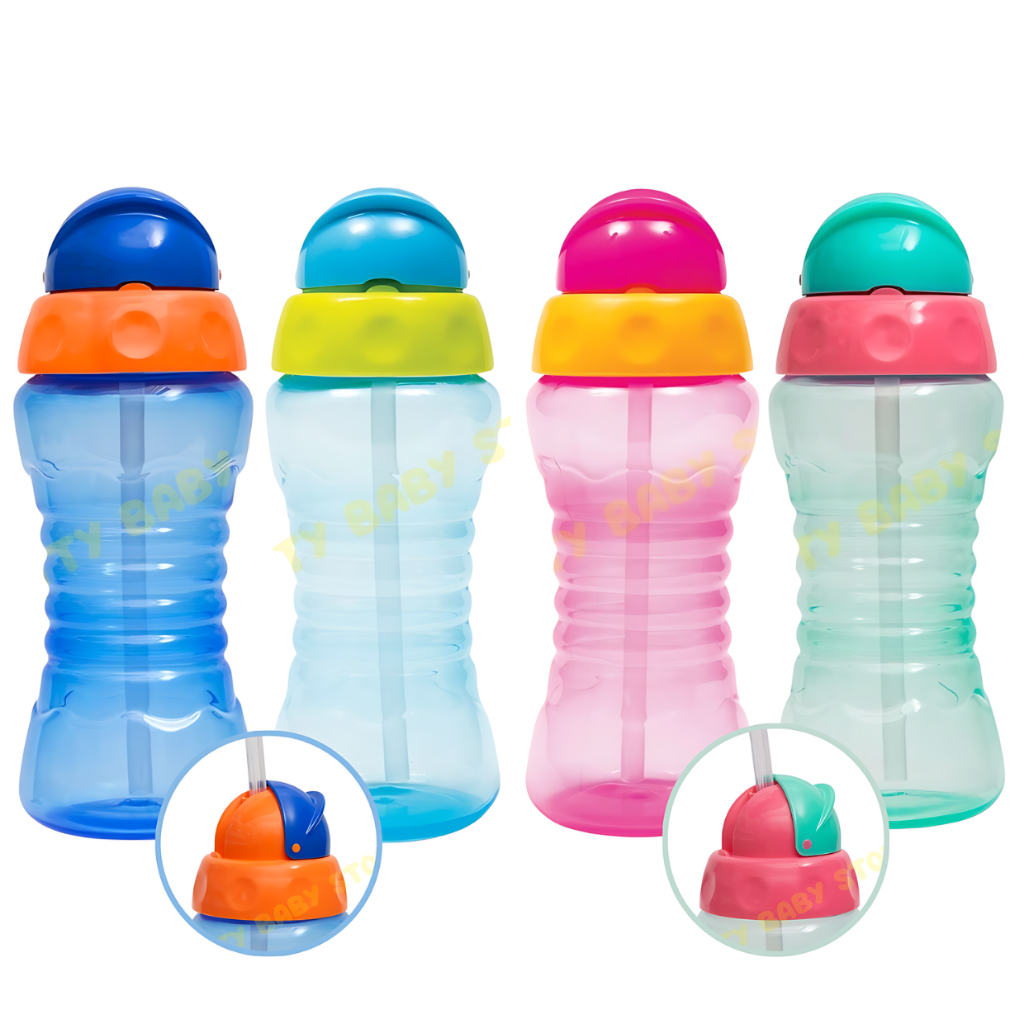 Garrafinha Fresh Infantil BubaTampinha Higiênica Protetora e Canudo de Silicone Retrátil