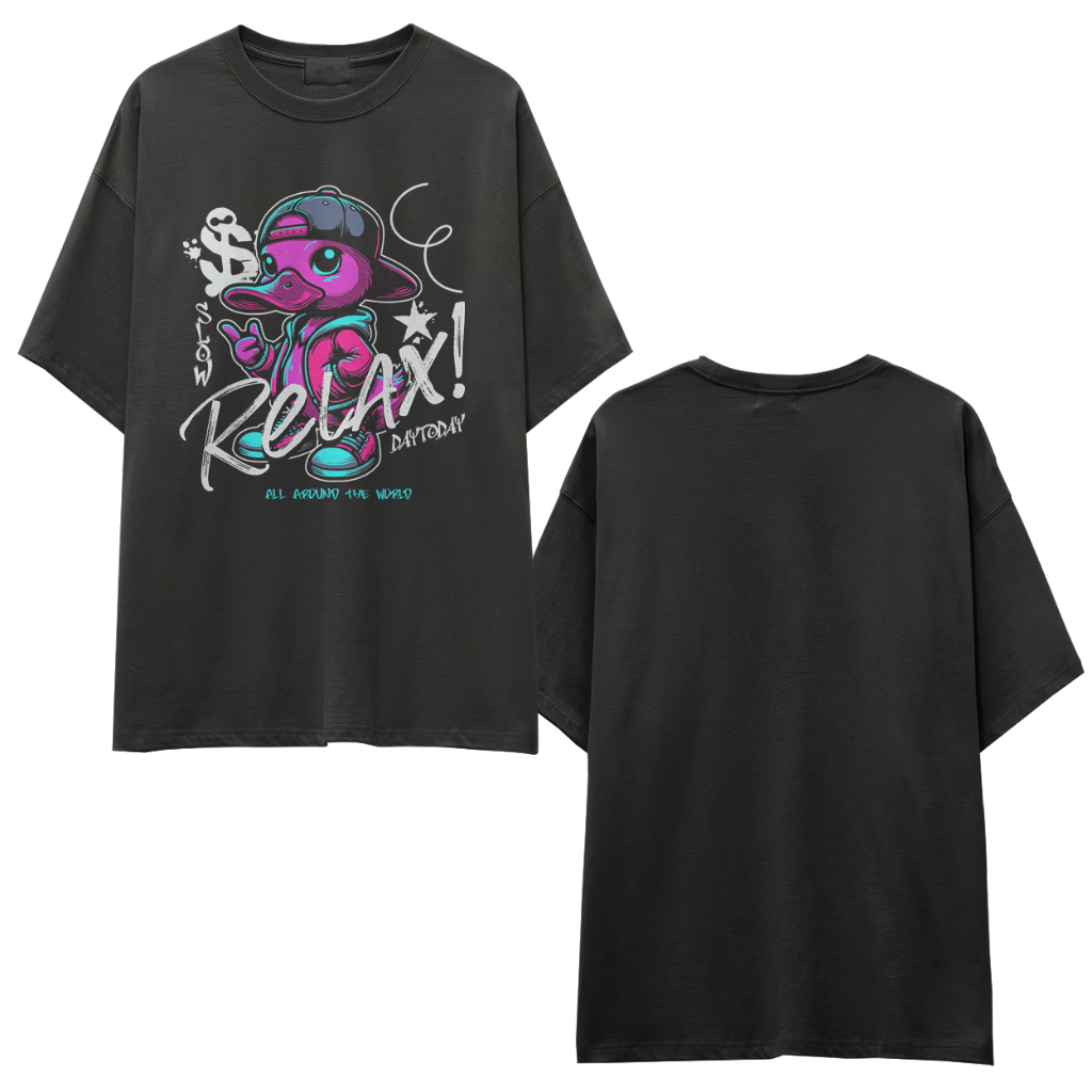 Camiseta Duck Relax Over Premium 100% Algodão Fio 30.1 Unissex Streetwear