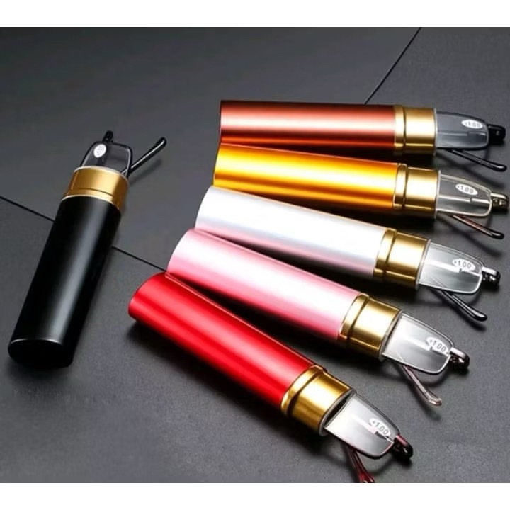 Óculos De Leitura Portátil Com Grau Perto Descanso + Estojo Estilo Caneta em Oferta na Shopee