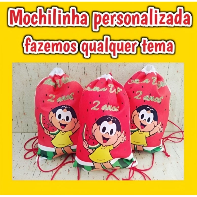 15 Mochilinha Sacochila Personalizado Bolsa Para Festa Infantil