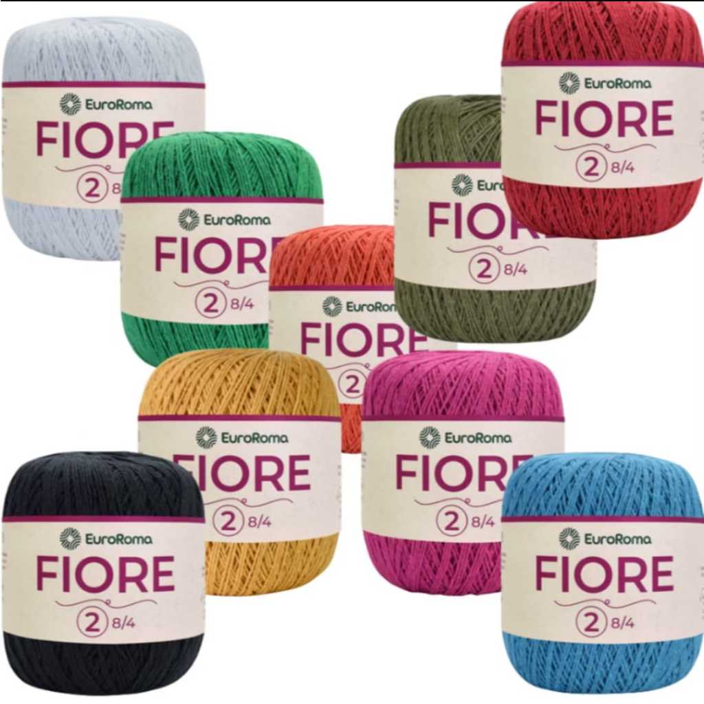 Linha para Crochê Fiore 500 Metros - EuroRoma Unidade e kit com 2 uniidades em Oferta na Shopee
